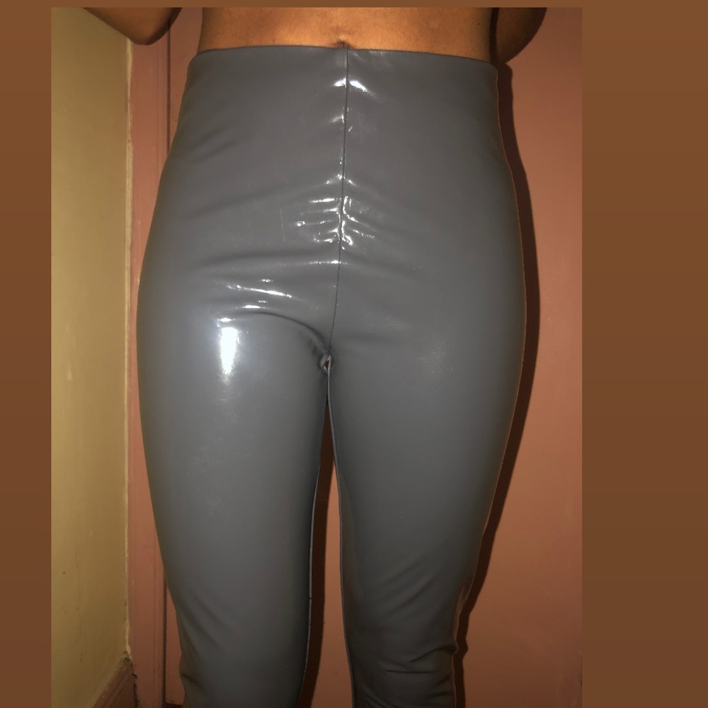 Grey latex pants